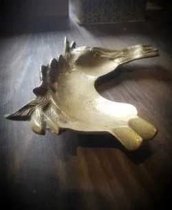 Cenicero Bronce Cabeza Caballo Antiguo