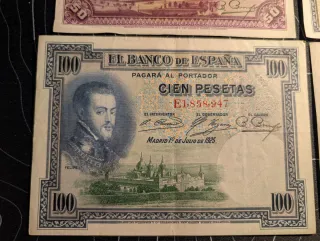 Lote 4 Billetes Antiguos Pesetas España