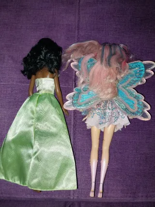 Lote Muñecas Tiana y Barbie Mariposa