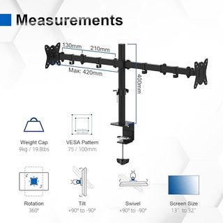 GRIFEMA GB2001-2 Soporte Doble Monitor