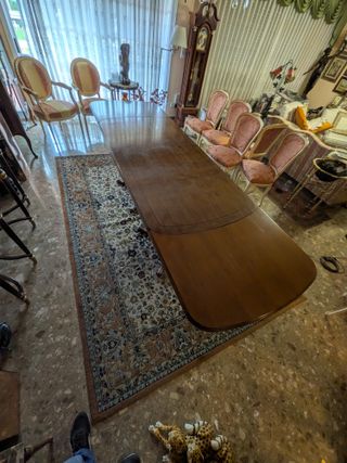 Mesa de comedor Luis XV extensible
