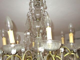 ¡URGE! Lámpara antigua c.1920 en bronce y cristal