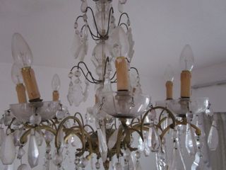 ¡URGE! Lámpara antigua c.1920 en bronce y cristal