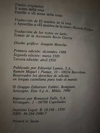 El nombre de la Rosa    Humberto eco