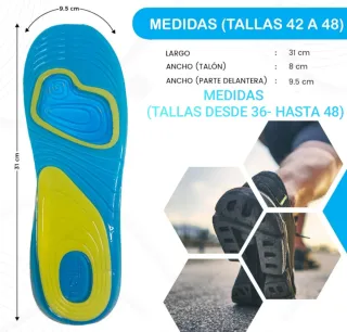 PLANTILLAS DE GEL HASTA TALLA 48 EN CAJA A ESTRENA