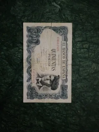 Billete 500 pesetas fallo impresión