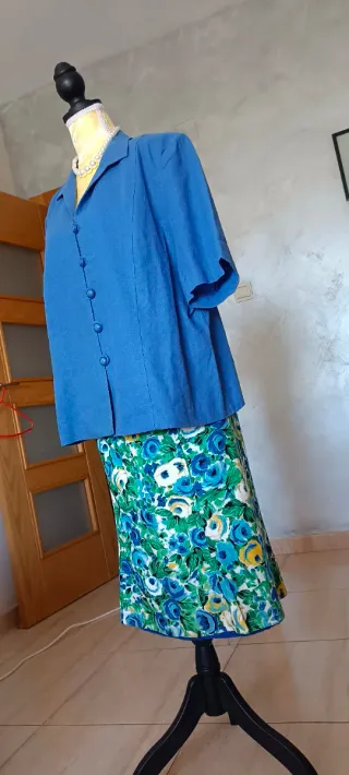 Traje Lino Azul Talla 52