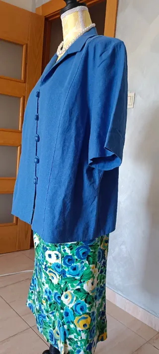 Traje Lino Azul Talla 52