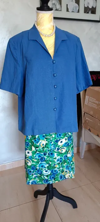 Traje Lino Azul Talla 52