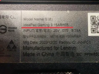 Portátil Lenovo IdeaPad Gaming 3 15ARH05 Negro