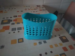 Escurridor cubiertos azul plástico