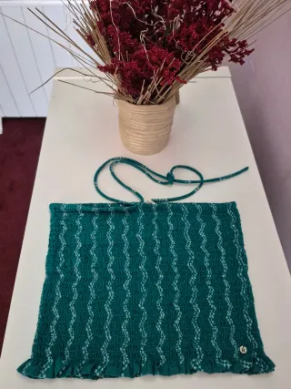 Top Fruncido Verde Brownie