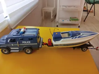Set Playmobil Policía: Barco, Coche y Helicóptero