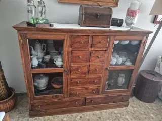 Aparador rústico madera y cristal