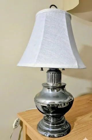 Lampada da Tavolo Vintage Argento Sbiadito