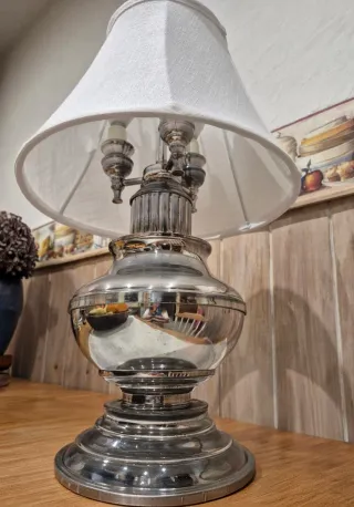Lampada da Tavolo Vintage Argento Sbiadito