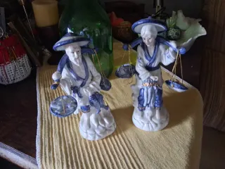 Par figuras porcelana vintage pescadores
