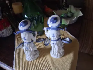 Par figuras porcelana vintage pescadores