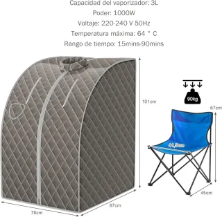 COSTWAY 3L Mini Sauna de Vapor para Casa