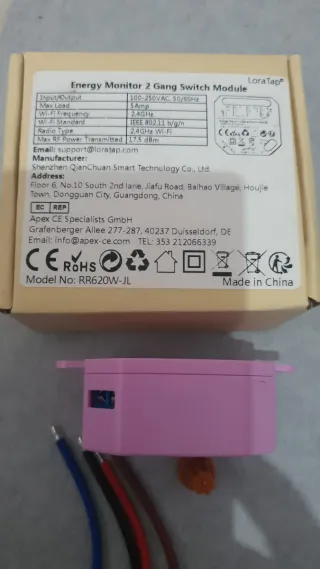 LoraTap Módulo Interruptor Wi-Fi 2 Canales