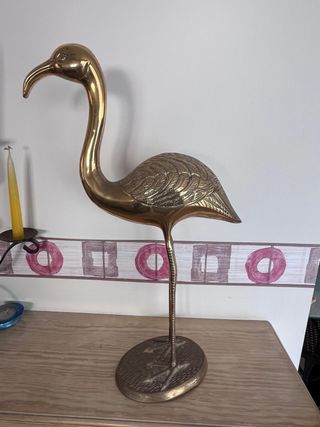 Figura Flamenco Dorado Metal