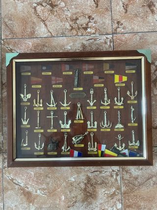 Cuadro de Anclas y Banderas Marinas