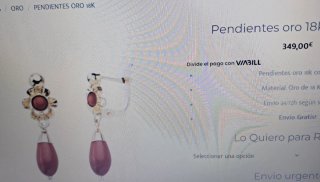 Pendientes Oro 18kt y Corales Naturales. Nuevos.