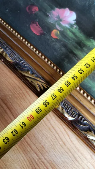 2 Cuadros Vintage Florales con Marco Dorado