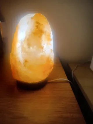 Lámpara de sal natural piedra naranja