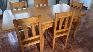 Conjunto completo, muebles de comedor madera, pino