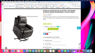 Sillón de Masaje Elevador ECODE en piel de vacuno