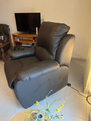 Sillón de Masaje Elevador ECODE en piel de vacuno