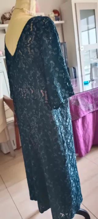 Vestido Coctel Encaje Verde Talla 52/54