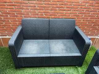 Conjunto Muebles Terraza Ratán Negro