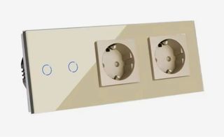 Enchufe Doble con 2 Interruptores Táctiles