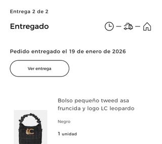 Bolso Lola Casademunt Tweed Negro y Dorado