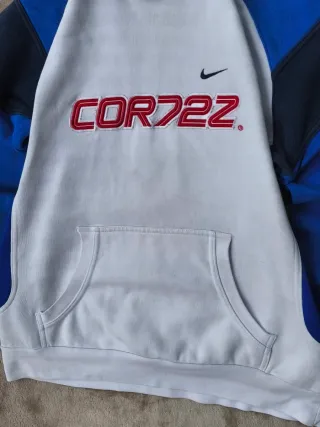 Sudadera Vintage Nike Y2K  Azul Blanco COR72Z
