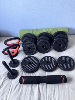 Set Pesas CCLife. 4 Discos de 2kg, 1.5kg, 1.25kg