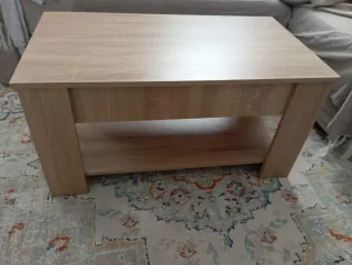 Mesa centro elevable roble