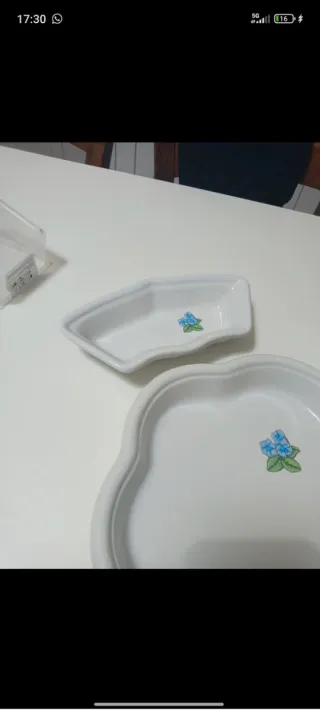 Set antipastiera ceramica fiori blu