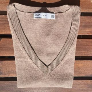 Chaleco de punto Zara beige