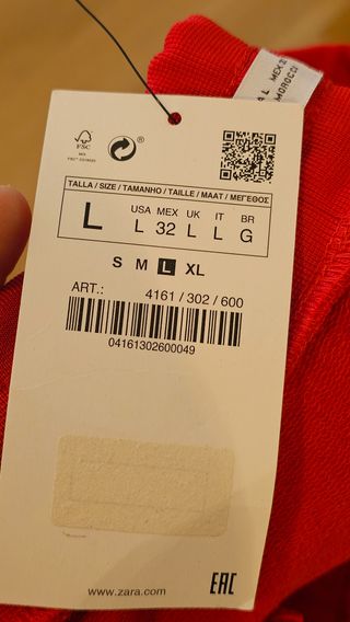 Pantaloni Zara Rossi Taglia L