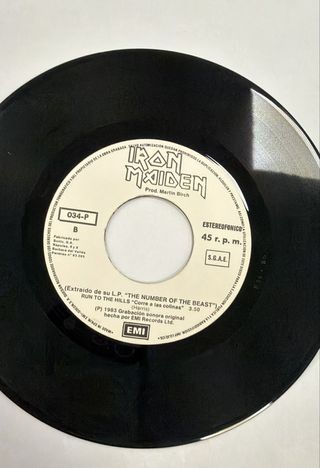VINILO 7" IRON MAIDEN WHERE EAGLES DARE