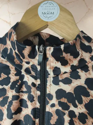 Top deportivo cremallera estampado leopardo M