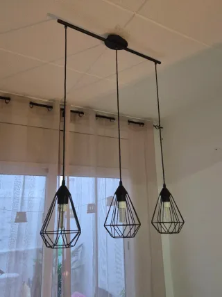 Lampada a sospensione geometrica nera