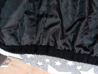 Abrigo negro borreguito niña XXXS 7-8 años