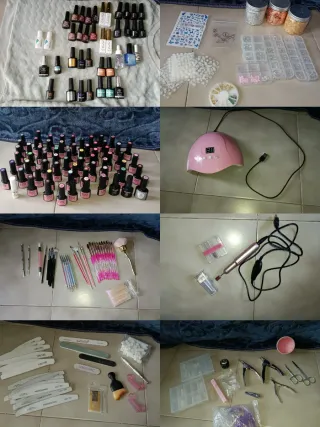 Set de manicura con varios esmaltes