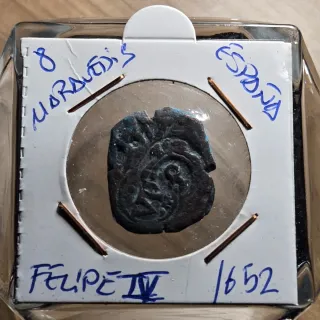 Moneda Medieval España Felipe IV Siglo XVII