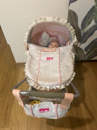 Carrito de muñecas vintage rosa