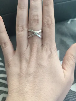 Anillo cruzado plata de ley 925